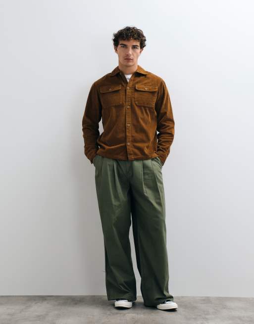 Jack & Jones sobrecamisa de pana con doble bolsillo en marrón tostado, 2 de 5