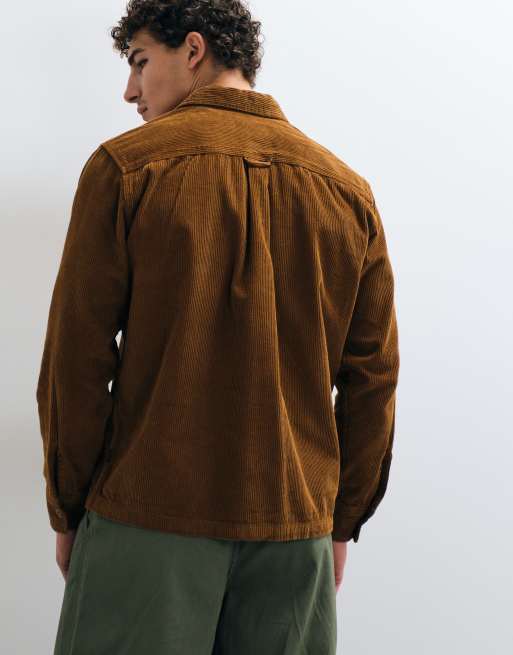 Jack & Jones sobrecamisa de pana con doble bolsillo en marrón tostado, 4 de 5