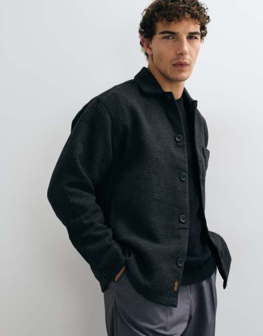 Jack & Jones sobrecamisa de pata de gallo cepillada en negro, 5 de 5
