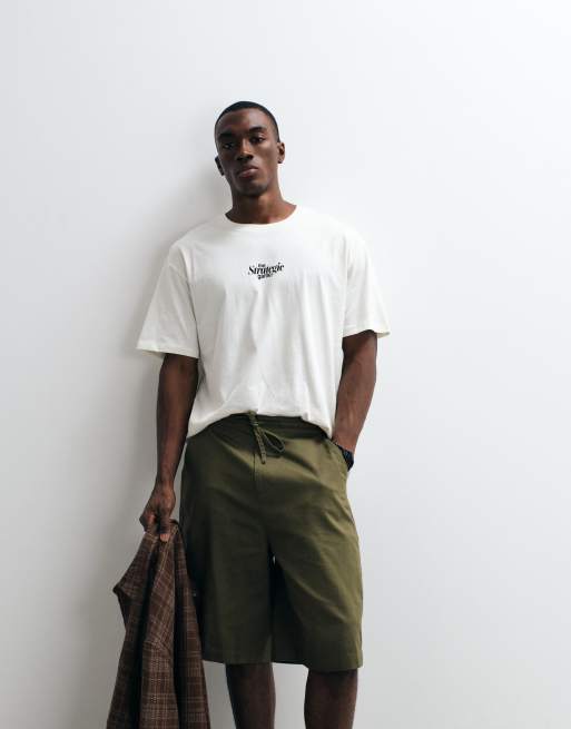 Jack & Jones soccer field back print t-shirt in cream, 5 of 5