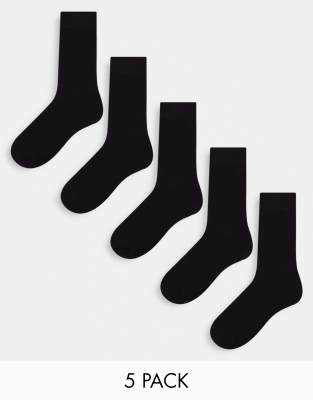 Jack & Jones socks 5 pack in black