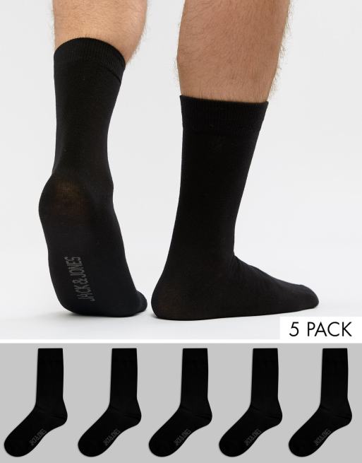 Jack & Jones socks 5 pack in black | ASOS