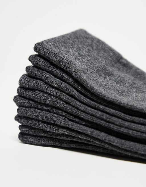 Jack & Jones socks 5 pack in dark grey melange, 4 of 4