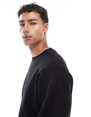 Jack & Jones Soft Crew Neck Sweater In Black