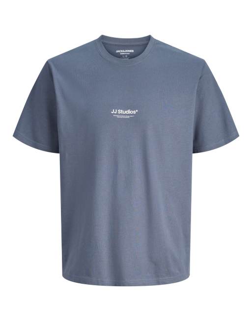 Jack & Jones Soho lace relaxed fit crew neck short sleeve t-shirt in grey, 7 of 7