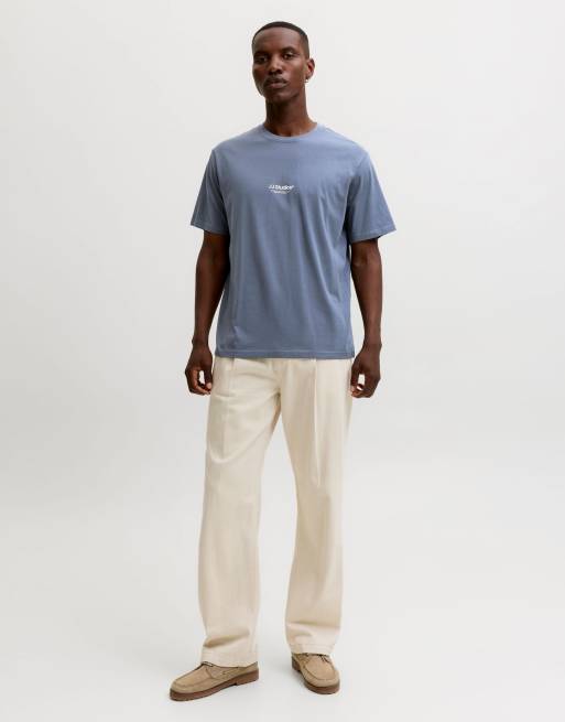 Jack & Jones Soho t-shirt à manches courtes en dentelle coupe relaxed ras de cou gris, 3 de 7