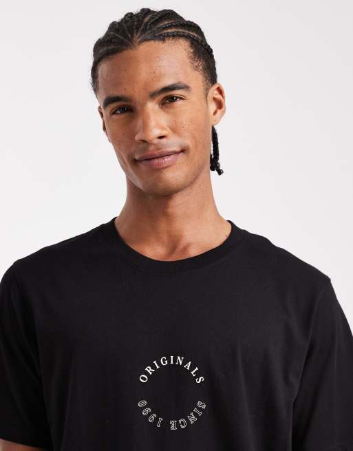 Jack & Jones - Sort afslappet T-shirt med 'Originals'-print, 4 af 5