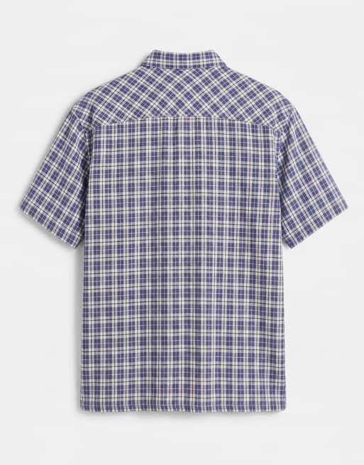 Jack & Jones - Sort cropped skjorte i hørblanding med tern og korte ærmer, 7 af 7
