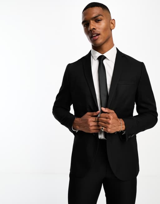 Jack & Jones - Sort habitjakke i Slim Fit