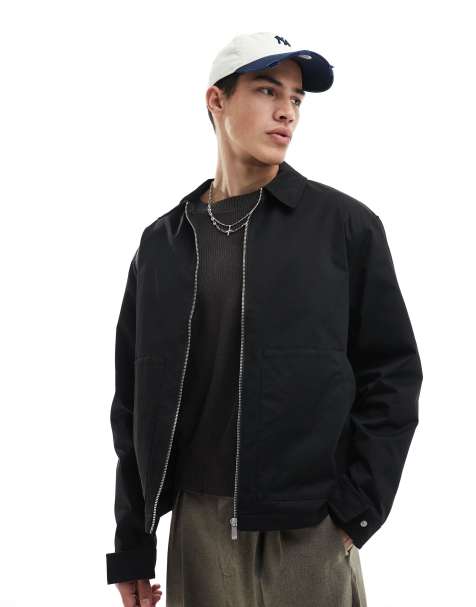 Jack & Jones - Sort Harrington-jakke i twill - view 1