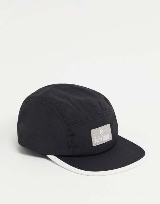 Jack & Jones - Sort kasket med fem paneler og core-logo