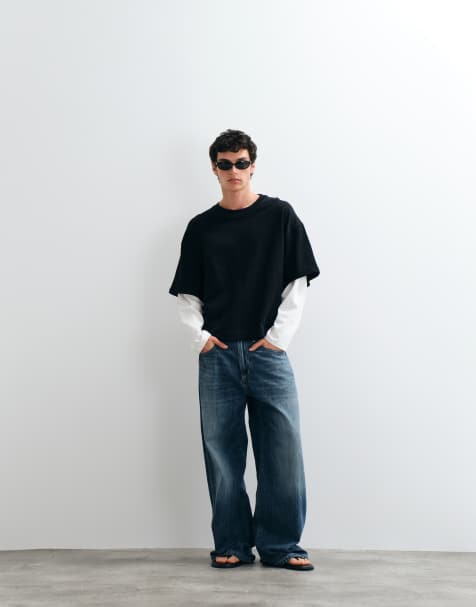 Jack & Jones - Sort overdel med lange lag-på-lag ærmer - view 1