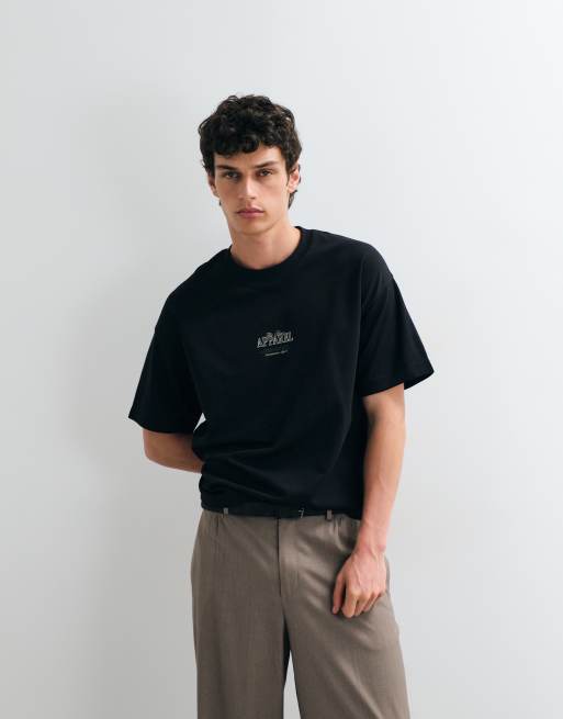 Jack & Jones - Sort oversized T-shirt med tekstprint på ryggen, 5 af 5