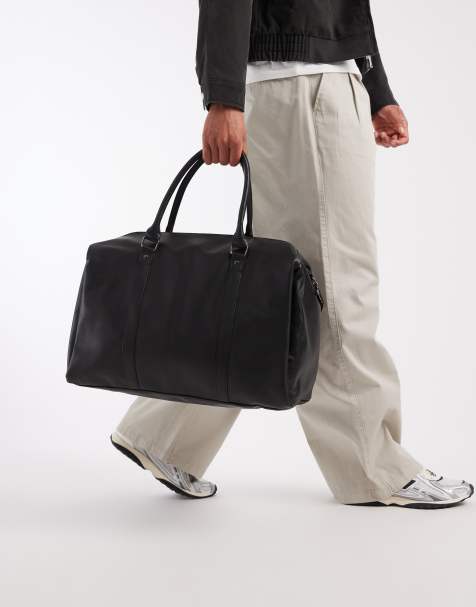 Jack & Jones - Sort rejsetaske i imiteret læder - view 1