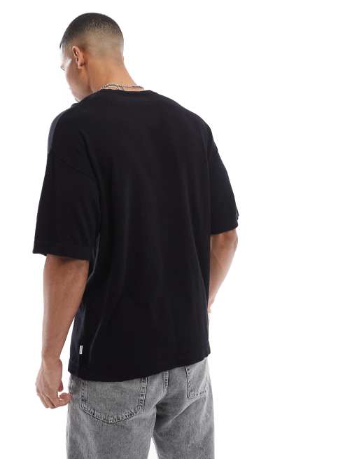 Jack & Jones - Sort-strikket og oversized T-shirt, 4 af 4