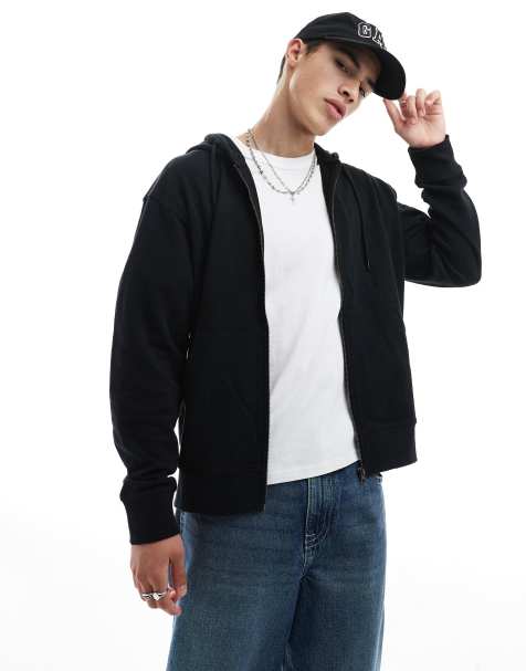 Jack & Jones - Sort super-oversized hættetrøje med lynlås - view 1