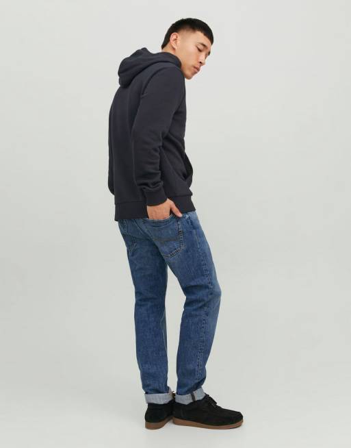 Jack & Jones - Sort sweatshirt med hætte og logo, 2 af 4