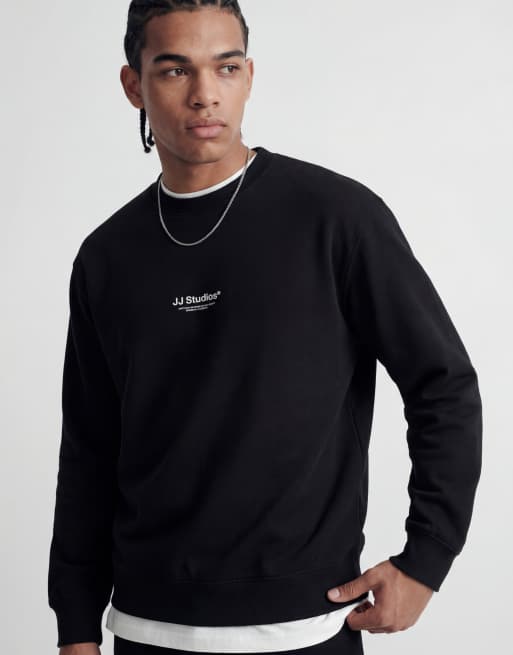 Jack & Jones - Sort sweatshirt med logo på brystet, 4 af 4