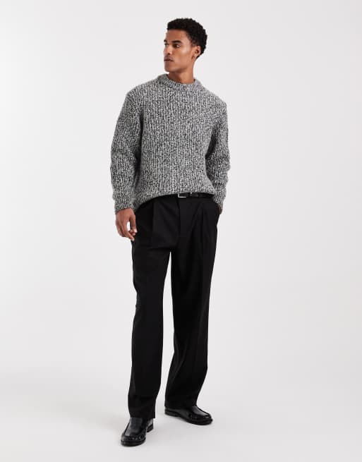 Jack & Jones - Sort trøje i snoet garn, 2 af 5