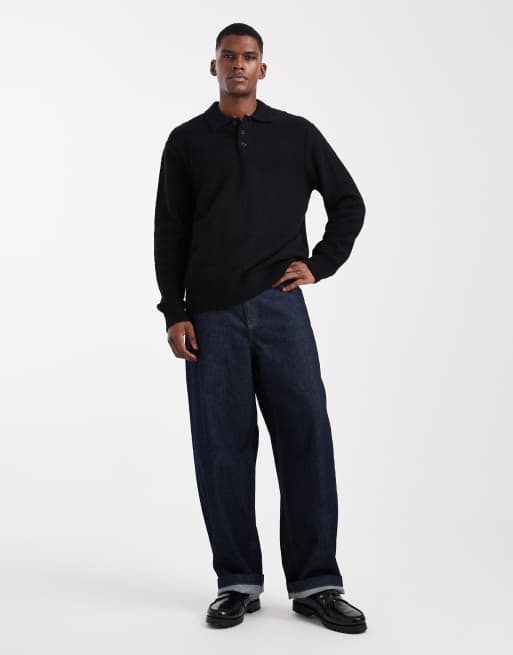 Jack & Jones - Sort trøje med polokrave i bouclé, 2 af 5
