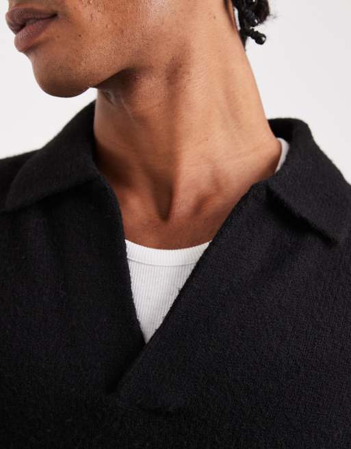 Jack & Jones - Sort trøje med polokrave i bouclé, 5 af 5
