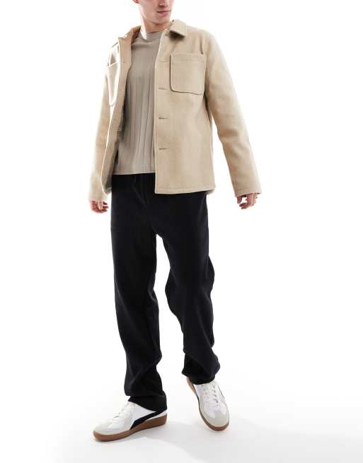 Jack & Jones - Sorte afslappede bukser i bred ribstrik 
