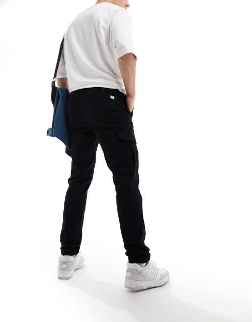 Jack & Jones - Sorte cargobukser i slim fit, 3 af 5