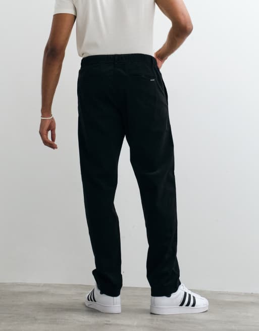 Jack & Jones - Sorte chinobukser med løbesnor i twill, 4 af 5