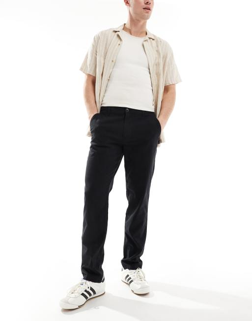 Jack & Jones - Sorte chinos i hørblanding 