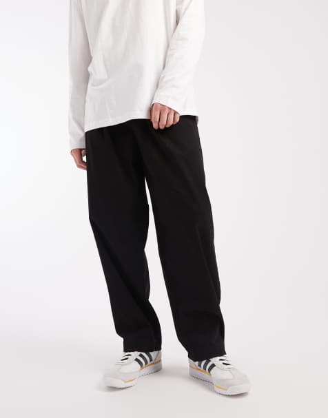 Jack & Jones - Sorte chinos med løbesnor i tøndeformet pasform - view 1