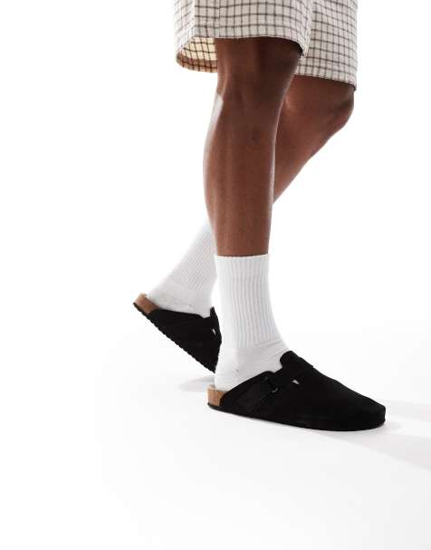 Jack & Jones - Sorte clogs i ruskind - view 1