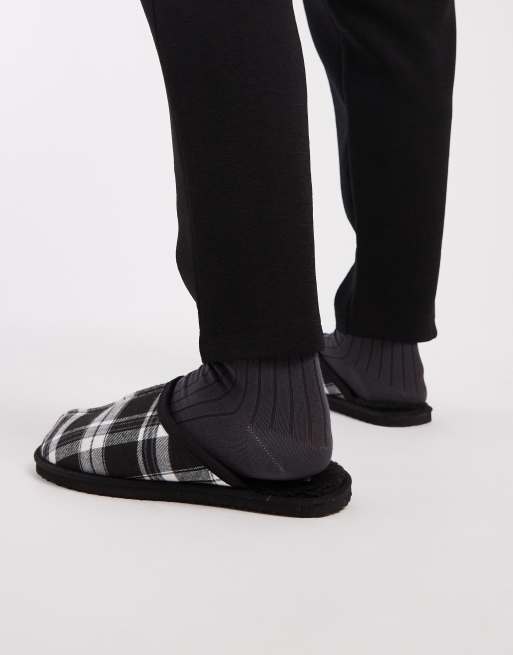 Jack & Jones - Sorte hjemmesko med tern, 3 af 4