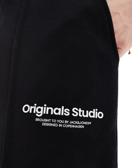 Jack & Jones - Sorte jerseyshorts med logo og løs pasform , 2 af 5