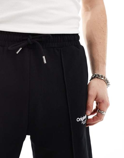 Jack & Jones - Sorte jerseyshorts med logo og løs pasform , 5 af 5