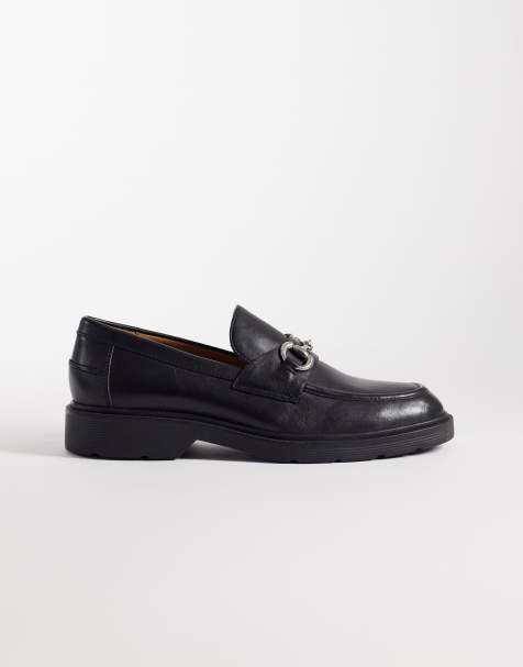 Jack & Jones - Sorte loafers i læder med metaldetalje - view 1