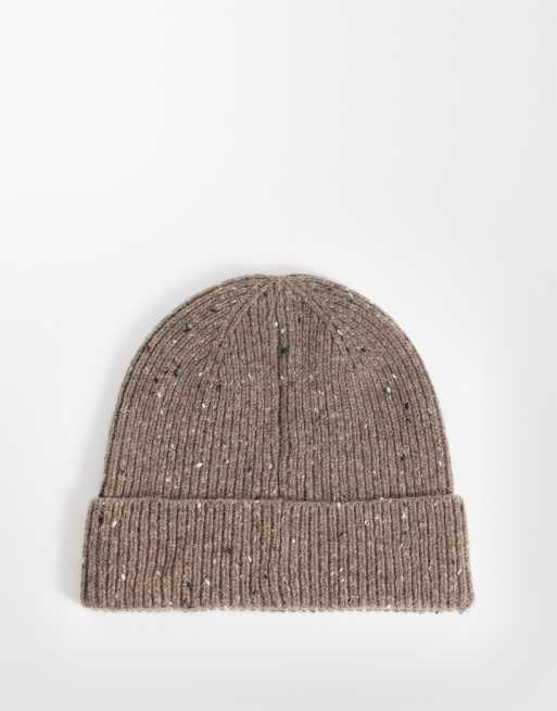 Jack & Jones speckled beanie in brown, 3 of 3