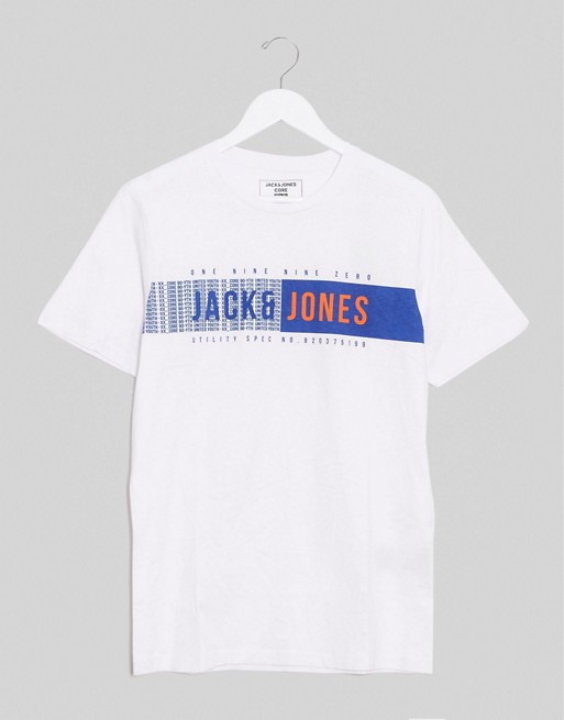 Jack & Jones Split colour print t-shirt
