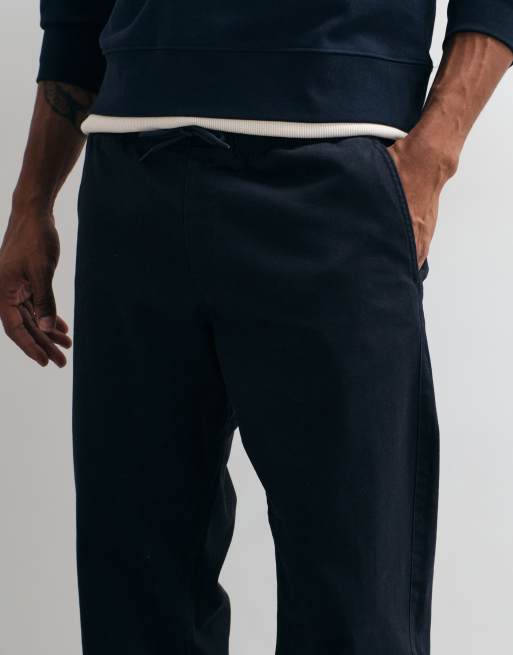 Jack & Jones spodnie straight fit ze ściągaczem w ciemnym granacie, 4 z 5