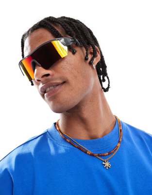 Jack & Jones Jack & Jones sport sunglasses with contrasting multi lenses-Grey