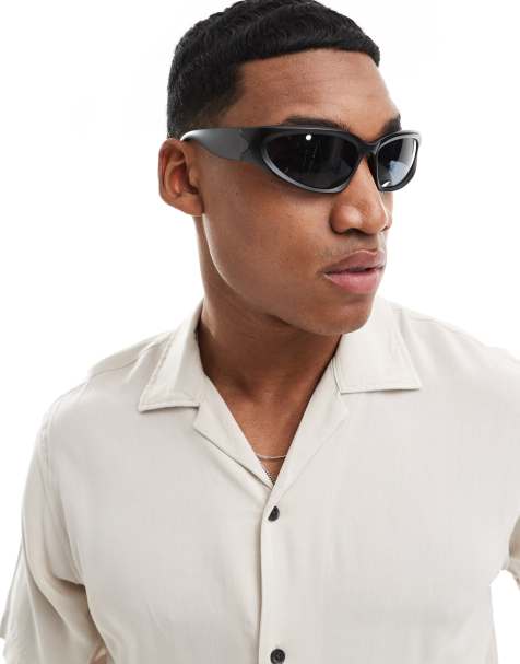 Jack & Jones – Sportliche Wrap-Around-Sonnenbrille in mattem Schwarz - view 1