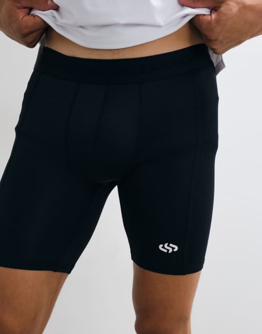 Jack & Jones Sports 2 pack baselayer jersey shorts in black and burgundy, 3 of 5