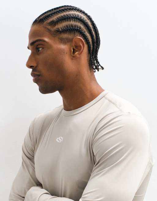 Jack & Jones Sports baselayer langærmet jersey-T-shirt i råhvid, 4 af 5