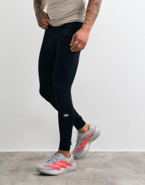 Jack & Jones Sports baselayer leggings in black