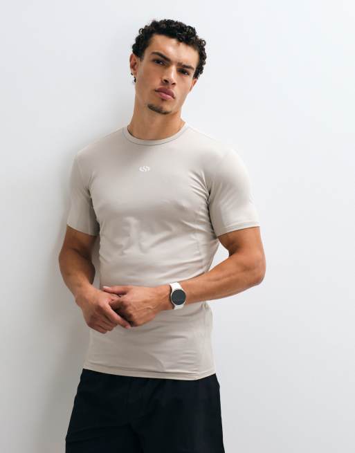 Jack & Jones Sports baselayer t-shirt in off white, 3 of 5