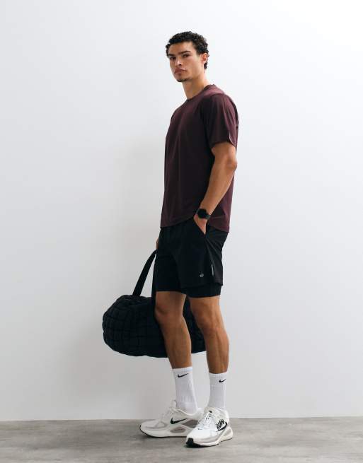 Jack & Jones Sports breathable training t-shirt in burgundy, 2 of 5