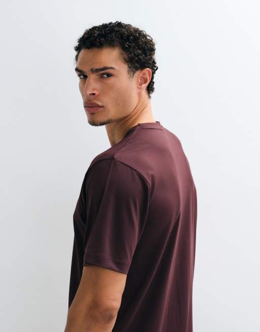 Jack & Jones Sports breathable training t-shirt in burgundy, 3 of 5