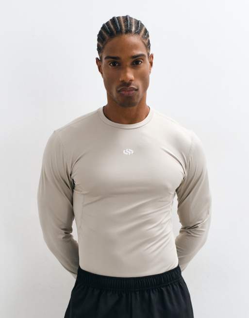 Jack & Jones Sports funktionsundertröja med långa ärmar i offwhite, 3 av 5