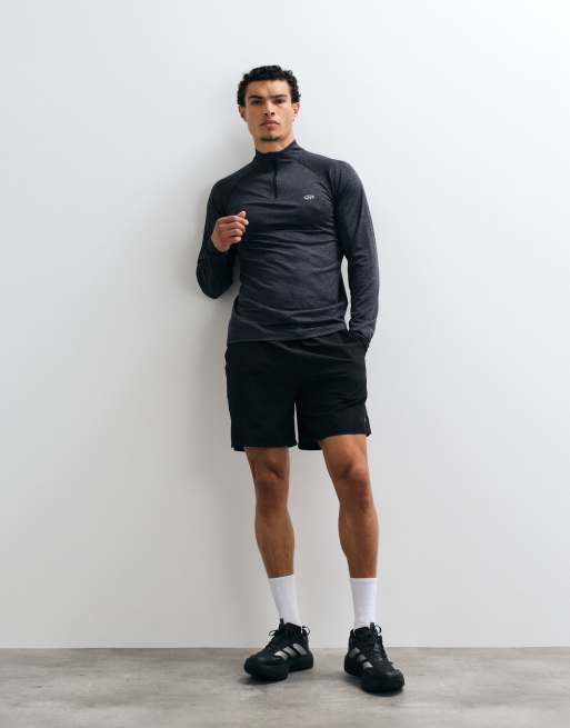 Jack & Jones Sports quarter zip quick dry long sleeve training top in gray, 2 of 5