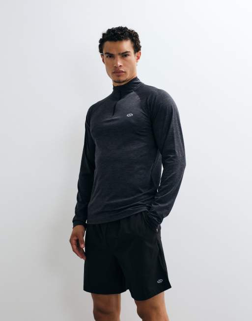 Jack & Jones Sports quarter zip quick dry long sleeve training top in gray, 3 of 5