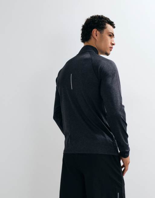 Jack & Jones Sports quarter zip quick dry long sleeve training top in gray, 5 of 5